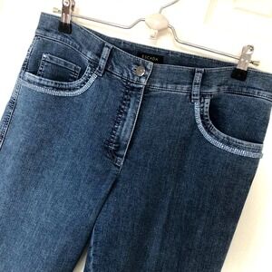 Escada Womens Skinny Jeans 40 33 x 32 Embellished‎ Straight Stretch Bling Casual